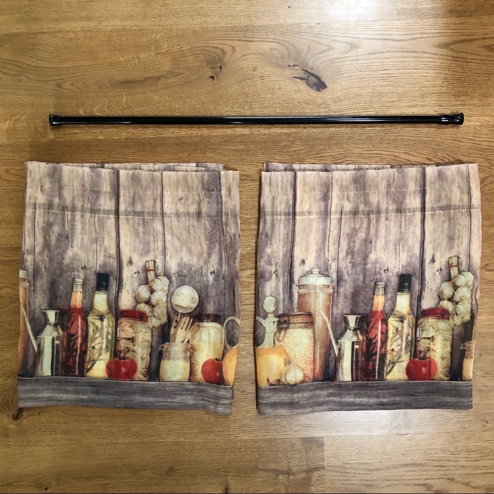 Kitchen Window Curtains and Tension Rod
